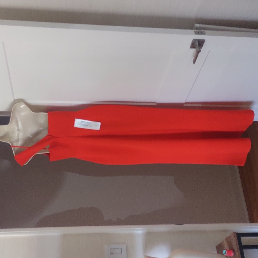 BCBGMaxAzria One-Shoulder Vibrant Orange Dress Size 8 - Picture 5 of 7